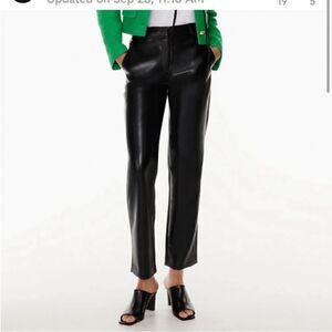 Aritzia Babaton Black Vegan Leather Pants sz 14